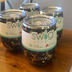 Swig Tortoise Stemless 14 oz Insulated Wine Cup Set of 4